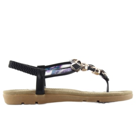 Sandałki na wygodnej podeszwie b004 black czarne