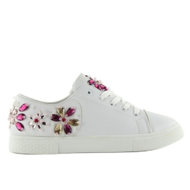 Trampki Z Kamieniami Orginalny Wz 6182 białe