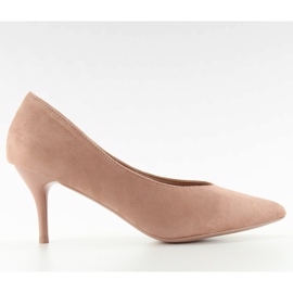 Niskie szpilki z wcięciem ll-98p Pink różowe