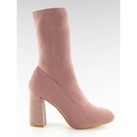 Skarpetkowe botki w stylu gwiazd QQ-08 Pink różowe