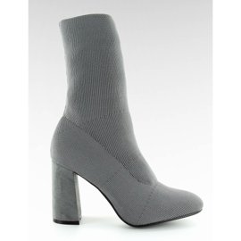 Skarpetkowe botki w stylu gwiazd QQ-08 Grey szare