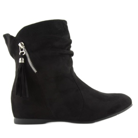 Saszki z ozdobnym suwaczkiem PE102 black czarne