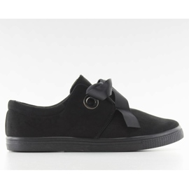 Trampki wiązane tasiemką JX49 Black czarne