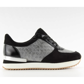 Buty sportowe na wysokiej podeszwie bs072 Black czarne