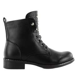 Botki workery z ćwiekami hq893 Black czarne
