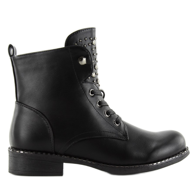 Botki workery z ćwiekami hq893 Black czarne