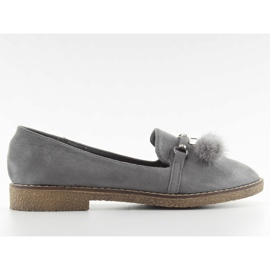 Mokasyny damskie lordsy JH52p grey szare