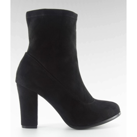 Klasyczne botki na obcasie fa141 black czarne