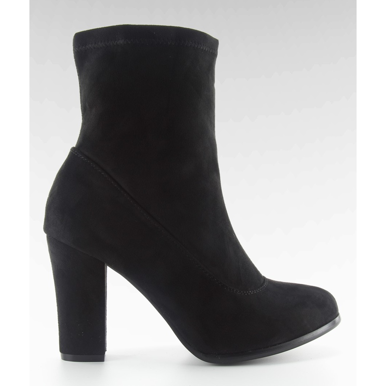 Klasyczne botki na obcasie fa141 black czarne