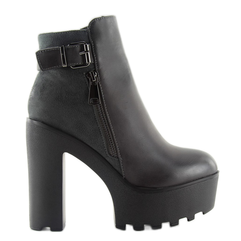 Botki na platformie 979-ga grey szare