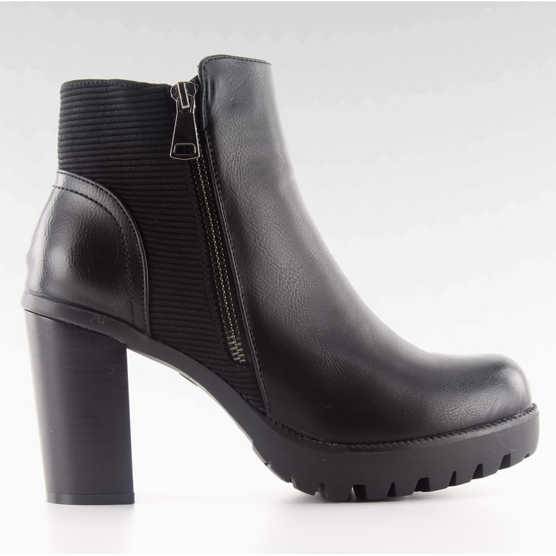 Botki na obcasie dd35p black czarne