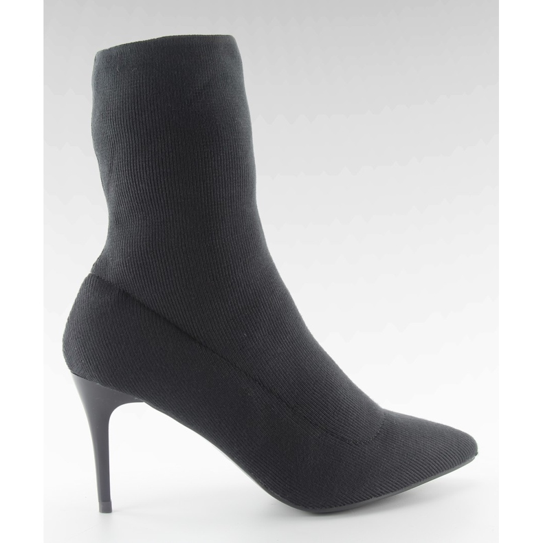 Skarpetkowe kozaki na szpilce LL-103p grey szare