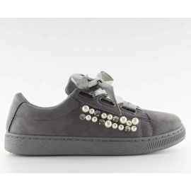 Trampki Z Perełkami Szary H99-11 Grey szare