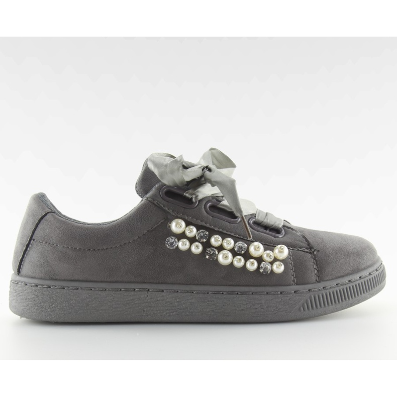 Trampki Z Perełkami Szary H99-11 Grey szare