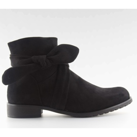 Botki z kokardką ES8508 black czarne