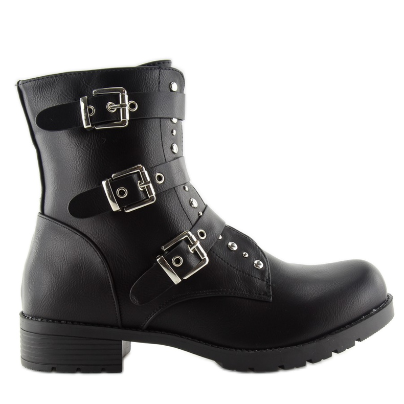 Botki workery z ćwiekami czarne black