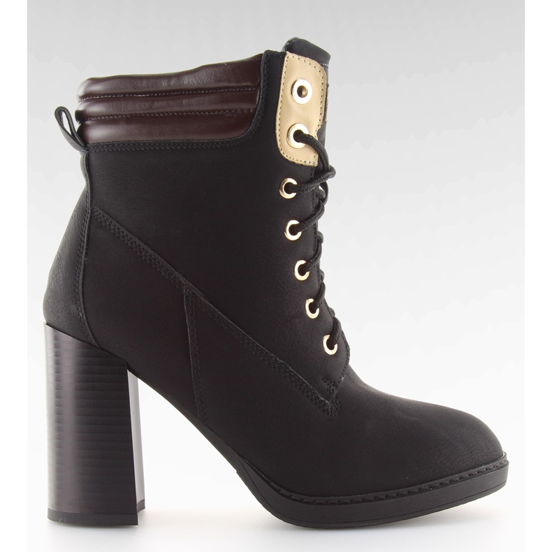 Timberki na obcasie czarne NS05P black
