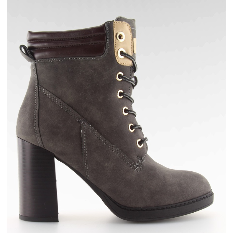 Timberki na obcasie szare NS05P grey