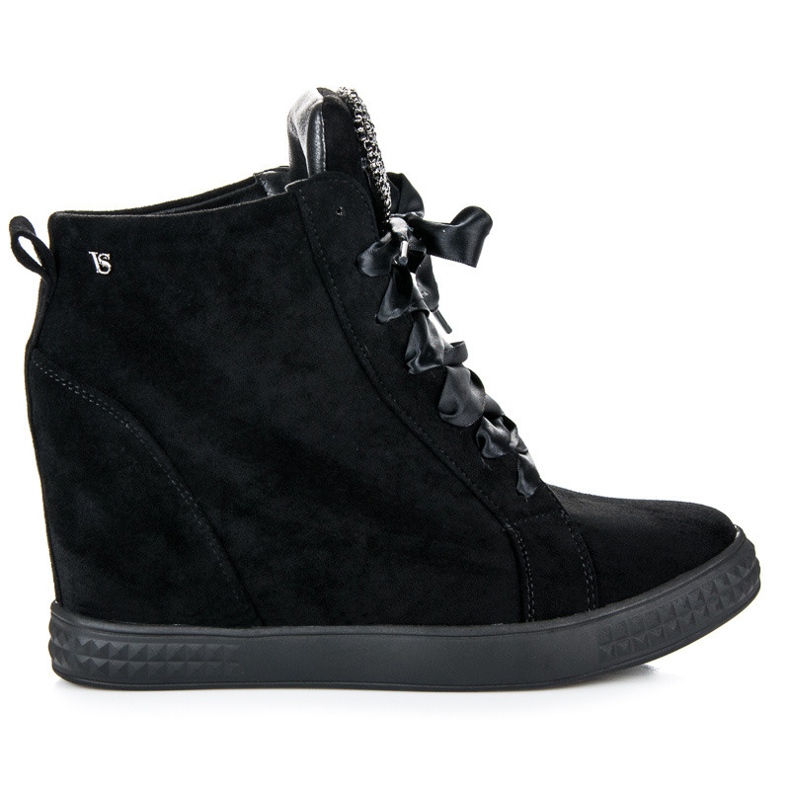 Vices New Collection Sneakersy wiązane wstążką czarne