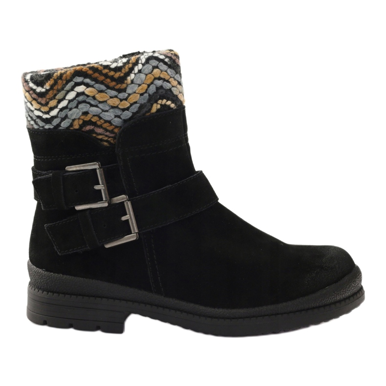 Workery skórzane ocieplone Filippo 392 czarne