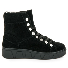 Betler Wiązane botki na platformie czarne