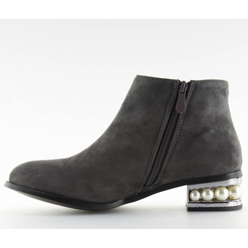 Botki sztyblety z perłami szare wd33p Grey