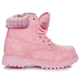 American Club Traperki z kryształkami różowe