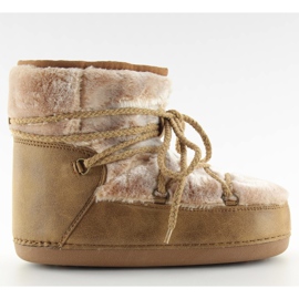 Śniegowce moon z futerkiem beżowe camel beżowy
