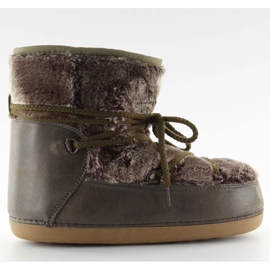 Śniegowce moon z futerkiem brązowe hw9501 Kaki