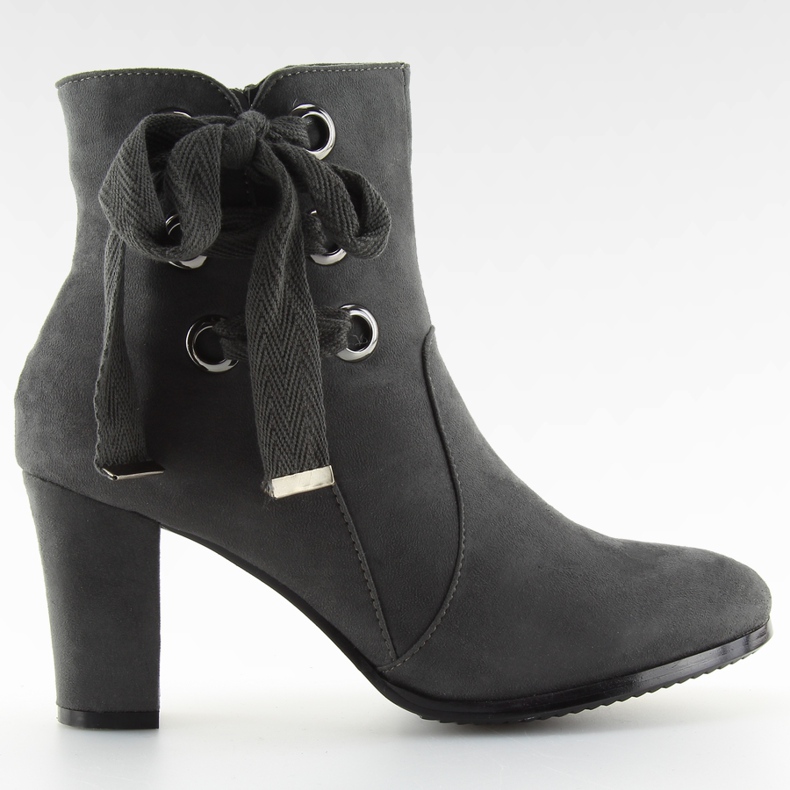 Botki na obcasie szare C100 grey
