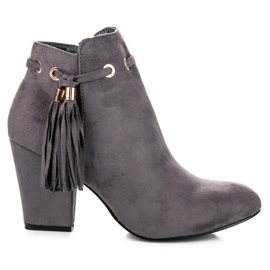 Cm Paris Zamszowe Botki Boho szare