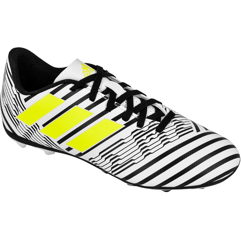 Buty piłkarskie adidas Nemeziz 17.4 FxG Jr S82459 białe wielokolorowe