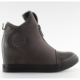 Sneakersy na koturnie szare 168-129 grey