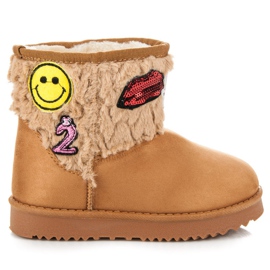 Kylie Mukluki Z Naszywkami brązowe
