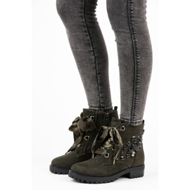 Vices Workery Wiązane Wstążką zielone