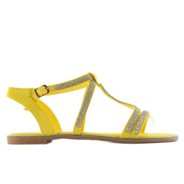 Sandałki zdobione cyrkoniami YH-2H017 yellow żółte