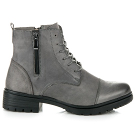 Mazaro Skórzane workery szare