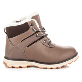 Arrigo Bello Ciepłe traperki na suwak brązowe