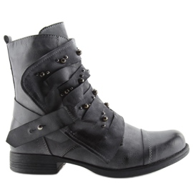 Militarne botki z oryginalną cholewką szare