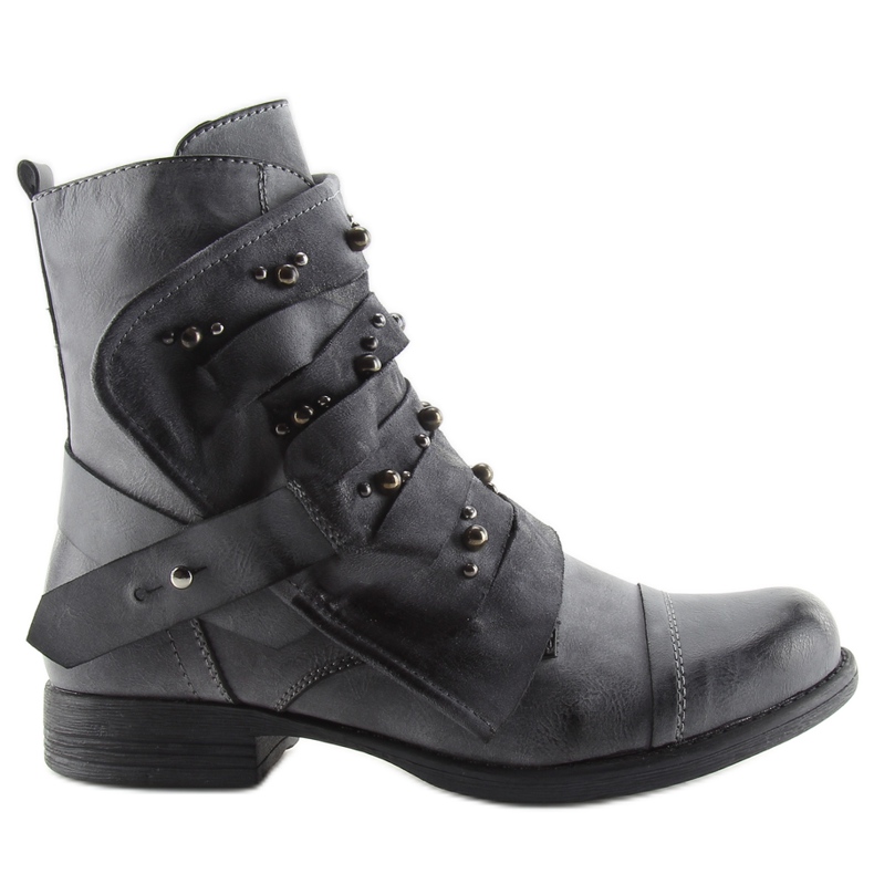 Militarne botki z oryginalną cholewką szare