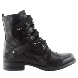 Militarne Botki Z Cholewką Czarny czarne