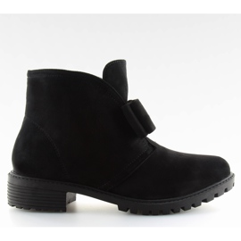 Botki z kokardką czarne AT-0625-L Black