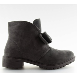 Botki z kokardką szare AT-0625-L Grey