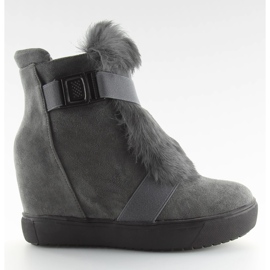 Sneakersy z futerkiem szare 3123 D. grey