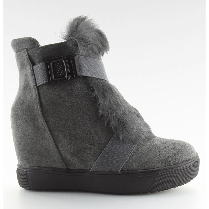 Sneakersy z futerkiem szare 3123 D. grey
