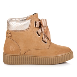 Vices Wiązane botki creepersy brązowe