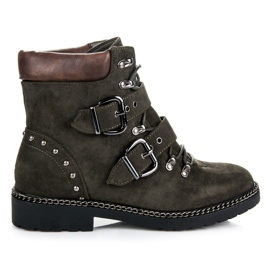 Zamszowe workery vices zielone