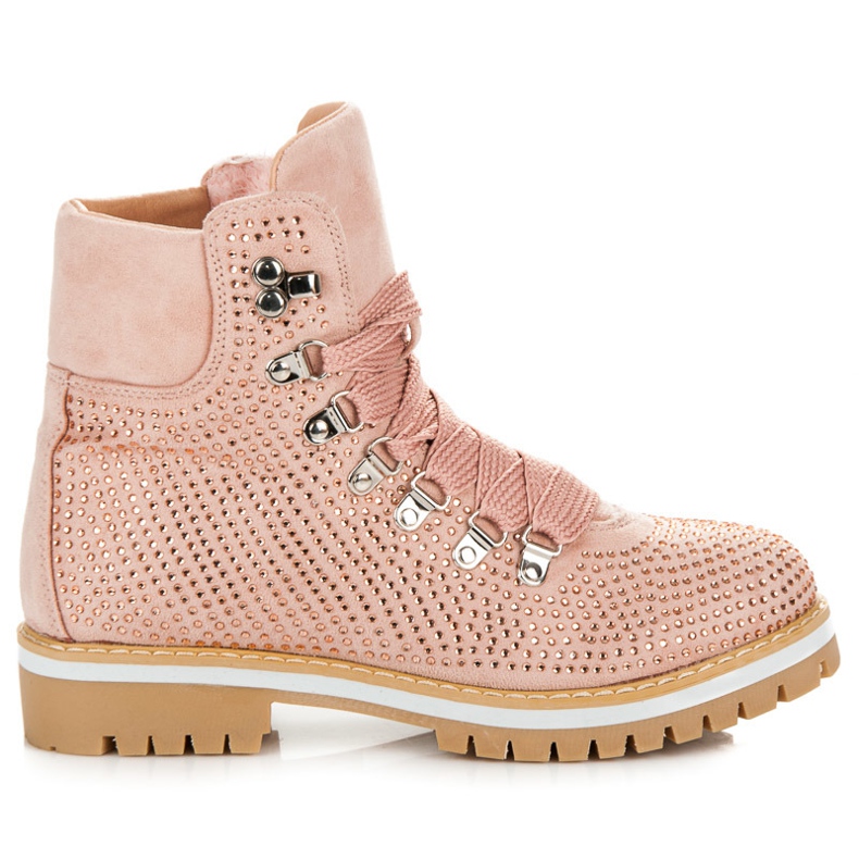 Vices Traperki z szerokimi sznurówkami różowe