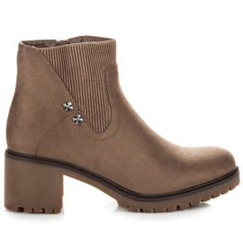 Milaya Botki Na Szerokim Słupku brązowe