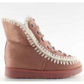 Botki na koturnie różowe DD62P pink